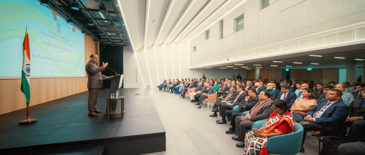  Lok Sabha Speaker Om Birla interacted with the Indian community in Geneva