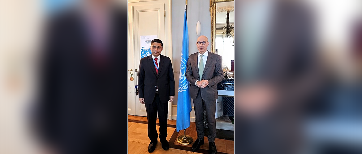  H.E. Mr. Arindam Bagchi, Permanent Representative of India to the United Nations and other International Organizations in Geneva met H.E. Mr. Volker Türk, UN High Commissioner for Human Rights and discussed range of issues of mutual interest